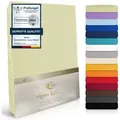 MOON Heimtextilien Spannbettlaken MOON-Luxury Spannbettlaken Jersey Stretch 230g/m2, 97% Mako-Baumwolle 3% Elastan grün 140 cm x 200 cm