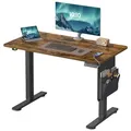 SONGMICS Höhenverstellbarer Schreibtisch elektrisch, 100 cm, Memory-Funktion mit 4 Höhen, USB-C-Anschluss - Braun