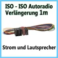 ISO - ISO 100cm  1m Verlängerung Autoradio Lautsprecher+Strom CarHifi 12V Auto