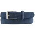 BELTINGER Ledergürtel Gürtel aus Veloursleder 3,0 cm - Weicher Velour-Ledergürtel für Herren (1-St) blau|silberfarben 110 cm (Gesamtlänge 125 cm)