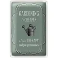 Roomando Metallschild Blechschild Garten 20x30cm Gardening is cheaper Therapy 20x30