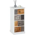 CARO-Möbel Kommode, Weiß, Holz, Paulownia, Vintage, 40x84x37 cm, Wohnzimmer, Kommoden & Sideboards, Kommoden