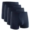 HERMKO 3940 4er Pack Herren Pagen mit Eingriff Schlüpfer und angeschnittenem Bein hoher Bund/Leib aus 100% Bio-Baumwolle, Größe:D 10 = EU 4XL, Farbe:Marine