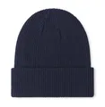 axy Kinder Winter Beanie Strickmütze aus Rippstrick mit breiter Krempe für Jungs und Mädchen von 1-6 Jahren, Kindermütze Jungen Kleinkind (Dunkelblau)