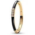 Pandora Fingerring Schwarze Emaille und Steine Goldfarben goldfarben 52