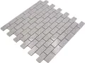 Mosani Bodenfliese Quarz Komposit Mosaik Mosaikfliesen grau glänzend / 10 Mosaikmatten