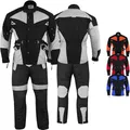 German Wear 2-teiler Motorradkombi Cordura Textilien Motorradjacke + Motorradhose (Grau, 48)