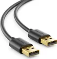 deleyCON 0,5m USB 2.0 A-Stecker auf A-Stecker Kabel - High Speed Datenkabel - Schnelle und Sichere Datenübertragung, Passgenaue Stabile USB-Kontakte, Abwärtskompatibel, Schwarz