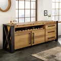 riess-ambiente Massivholz Sideboard THOR 195cm vintage braun Pinie recycelt Industrial Kommode Schrank
