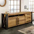 Massivholz Sideboard THOR 195cm vintage braun Pinie recycelt Industrial Schrank