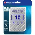 Verbatim Festplatte 1TB, USB 3.0, 6.35cm (2.5''), silber Store ́n ́Go, Gen 2, Software Nero Backup, Retail