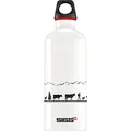 SIGG - Alu Trinkflasche - Traveller Swiss Craft - Klimaneutral Zertifiziert - Für Kohlensäurehaltige Getränke Geeignet - Auslaufsicher - Federleicht - BPA-frei - Outdoor - Weiß - 0,6L