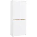 Voleo Schuhschrank Memphis, Weiß, Eiche Artisan, Holzwerkstoff, 9 Fächer, 80x192x38 cm, Typenauswahl, Beimöbel erhältlich, stehend, Garderobe, Schuhaufbewahrung, Schuhschränke