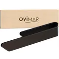 ovimar Handtuchhalter Kongsoya Schwarz aus gebürstetem Aluminium | zum Kleben | 20cm | modernes schlichtes Design | Handtuchstange ohne Bohren | für Geschirrtuch oder Handtuch im Badezimmer oder Küche