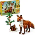 LEGO Creator Waldtiere: Rotfuchs, Tiere-Set mit Fuchs, Eule und Eichhörnchen Spielzeug, Tierfiguren des Waldes zum Spielen und Ausstellen, kreativ...