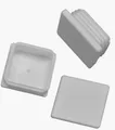 100 x Lamellenstopfen Vierkantrohrstopfen 40 x 40 mm (Außen) Stopfen WEISS (0.24