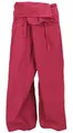GURU SHOP Thai Fischerhose aus Baumwolle, Loose fit Wickelhose, Weite Yogahose - Rot, Herren/Damen