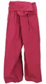 Thai Fischerhose aus Baumwolle, loose fit Wickelhose, weite Yogahose - rot
