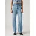 Levi's für Damen. A6081-0002 Ribcage Jeans mit weitem Bein blau (30/32), Lässig, Baumwolle, Denim