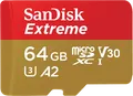 SanDisk Extreme microSDXC 64GB | 170MB/s Lesen | A2 V30 U3 C10 | inkl. SD-Adapter | für Action Cam & Drohne