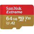 Sandisk microSDXC Extreme 64 GB Speicherkarte + Adapter rot/gold 190 MB/s Lesen
