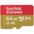 SanDisk Extreme microSD-Karte 64 GB Class 10, UHS-I, v30 Video Speed Class
