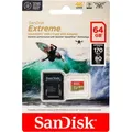 Sandisk Micro SDXC Karte 64GB Extreme UHS-I U3 4K 170 MB/s V30 A2 Class 10