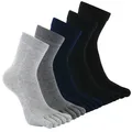 Herren Zehensocken Baumwolle Männer Five Fingers Socken Sport laufende Zehe S...