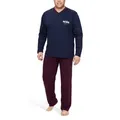 Moonline Pyjama Schlafanzug Herren lang in Übergröße (XXL-5XL) aus Baumwolle XXL