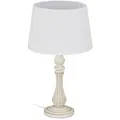 Relaxdays Tischlampe Landhausstil Weiß,Creme