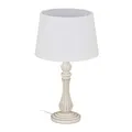 Relaxdays Tischlampe Landhausstil Nachttischlampe, weiß
