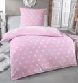 Malika Wendebettwäsche 155x220 + 80x80 cm Cashmere Touch Sterne Bettwäsche, atmungsaktiv, Für Allergiker geeignet, pflegeleicht, angenehm weicher Stoff