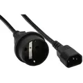 INLINE Adapter Kabel, Kaltgeräte C14 auf Schutzkontakt Bu 1m für USV