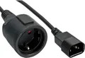 InLine® Netz Adapter Kabel Kaltgeräte C14 zu Schutzkontakt Buchse für USV 1m