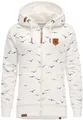 REPUBLIX Damen Sweatjacke Hoodie Sweatshirt Pullover Zipper Jacke RD-024 Weiß XS