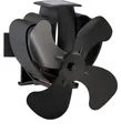 Valo Ofenventilator (Kaminventilator für Ofenrohr, Lüfter stromlos, geräuscharm, Maße: 18 x 10,5 x 21,9 cm (LxBxH), 46 Grad drehend, schwarz) VK000602