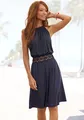 Sommerkleid, mit Häkeleinsatz in der Taille, elegantes Sommerkleid aus Jersey, Gr. 34 - N-Gr, navy N-Gr
