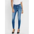 ONLY Ankle-Jeans ONLBLUSH – Ankle-Jeans mit offenen Säumen für moderne Looks Abriebeffekte, modisch, skinny fit, Rundhals, regular fit blau L (40)