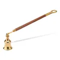 NKlaus 26,5cm Kerzenlöscher aus Messing mit Holzgriff Kerzen Zubehör Dochtlöscher bewegliche Kopf 11649