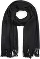 styleBREAKER Unisex Schal mit Fransen | weiches Viskose Tuch in Uni Farbe | langer Winterschal für Damen und Herren | Große Farbvielfalt, Farbe:Schwarz
