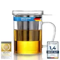 Dimono® Teeglas mit Tee-Filter und Deckel - Teebereiter & Tasse in Einem; ca. 450 ml (Teamaker - Deluxe)