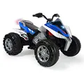 INJUSA Rage Elektroquad für Kinder von 3-6 Jahren | Batterie 12 V | Gasgriff | 2 Geschwindigkeitsstufen | Rückwärtsgang | Aufhängung | Lichter | Kunststoffräder mit Gummibändern | 8 km/h | Blau (7301)