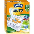 Swirl EIO 80 MicroPor Plus Staubsaugerbeutel für EIO, Koenic, Quigg Staubsauger, Anti-Allergen-Filter, 4 Stück inkl. Filter, Silber