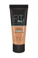 Maybelline New-York Foundation Fluide Fit Me Matte & Poreless, für normale bis fettige Haut, Farbton 250 Sun Beige, 30 ml