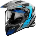 Airoh Bandit Spicy, Endurohelm - Grau/Schwarz/Hellblau/Blau - XS