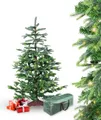 Künstlicher Weihnachtsbaum BonTree Fichte 150 cm mit Beleuchtung 140 LED warmweiß Komfort-Set Christbaum mit Holzständer und Aufbewahrungstasche