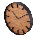YAMAZAKI 4108 RIN Wall Clock, Black, Steel/Plywood, 26.5 x 4.2 x 26.5 cm