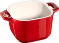 Staub Keramik XS 2er Set Mini Förmchen Ramekin Dessertschale quadratisch Kirschr