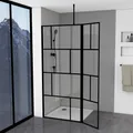 Dusche Walk In Dusche begehbare Dusche 90+40 x 195 cm - inkl. Deckenhalterung