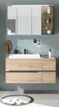PREISBRECHER Badezimmer-Set Memphis, (2-tlg., Waschbecken), (2-tlg) Grau / Artisan Eiche Dekor - 110x176x53 (BxHxT)